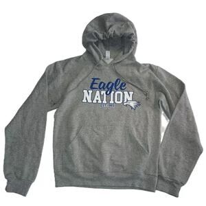 Jerzees "Eagle NATION" Boys Pullover Hoodie Long Sleeve Causal Grey Size S B001